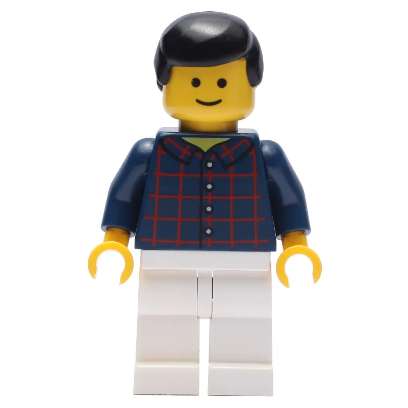 Dark Blue Torso, White Legs, Black Hair