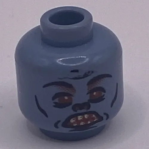 Minifig Head Troll, Eyebrows, Red Eyes, Teeth Print