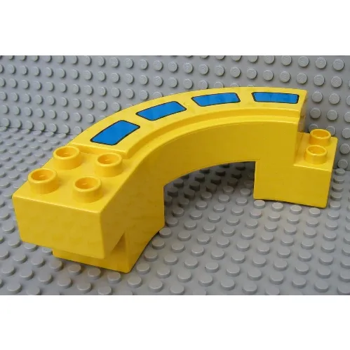Duplo Road Section, Curve with Blue Stripes Print