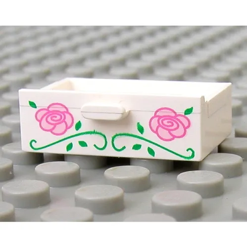 Cupboard 2 x 3 Drawer with Flower and Vine Print