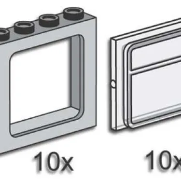 Gray Windows with Clear Panes