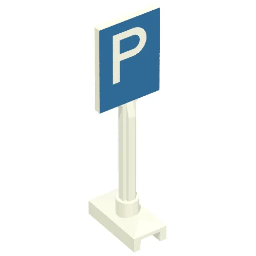 Road Sign Square Tall with Parking 'P' Print