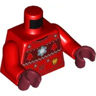 Torso Sweater, Ugly Christmas Sweater with Tree, Iron Man Helmet, Snowflake Arc Reactor Print, Red Arms, Dark Red Hands