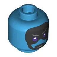 Minifig Head Ronan The Accuser, Black Face, Dark Purple Eyes, Angry, Mouth Closed / Angry Teeth Print