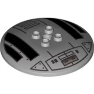 Dish 6 x 6 Inverted (Radar) with Hollow Studs and TIE Advanced Hatch Print