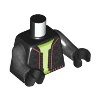 Torso Jacket, Coral Trim, Yellowish-Green and Lime Undershirt Print, Pearl Titanium Arms, Black Hands