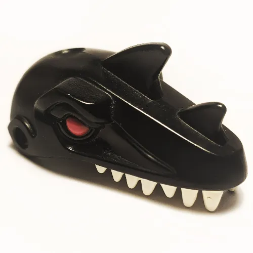 Animal Body Part, Dinosaur, Raptor Head with Red Eyes, White Teeth print