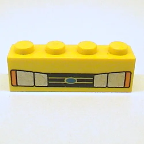 Brick 1 x 4 with Car Headlights and Blue Oval Print