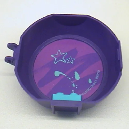 Pod, Round, Half, Back with 1 x 2 Plate Medium Azure with Stars Sticker