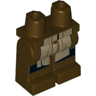 Hips and Dark Brown Legs with Dark Tan Jedi Robe and Black Knees Print