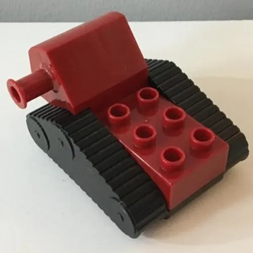 Duplo Backhoe Caterpillar Base 4 x 5 x 3 with Black Undercarriage and Fake Treads