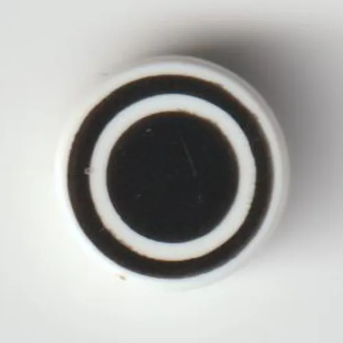 Tile Round 1 x 1 with Black Circle and Black Ring Print