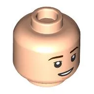 Minifig Head Jimin, Dark Brown Eyebrows, Open Mouth Crooked Smile / Neutral Print