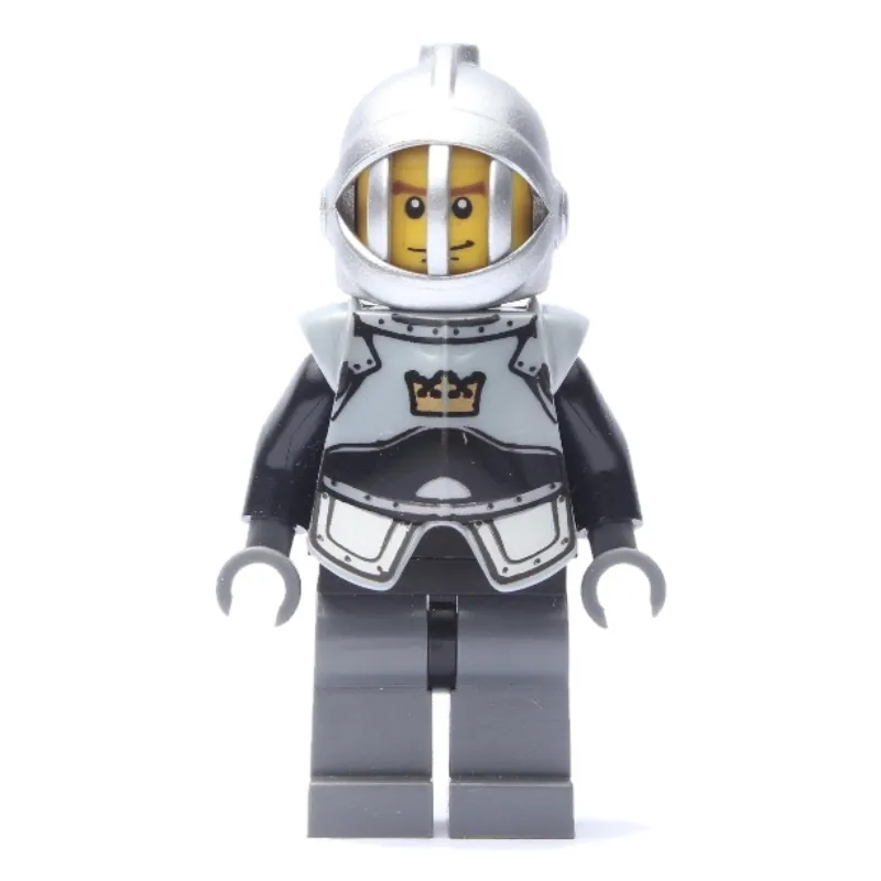 Knight, Black, Armor, Helmet with Grille, Cheek Lines