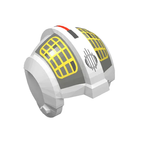 Helmet Rebel Pilot, Center Ridge with Yellow Grid on Gray Print