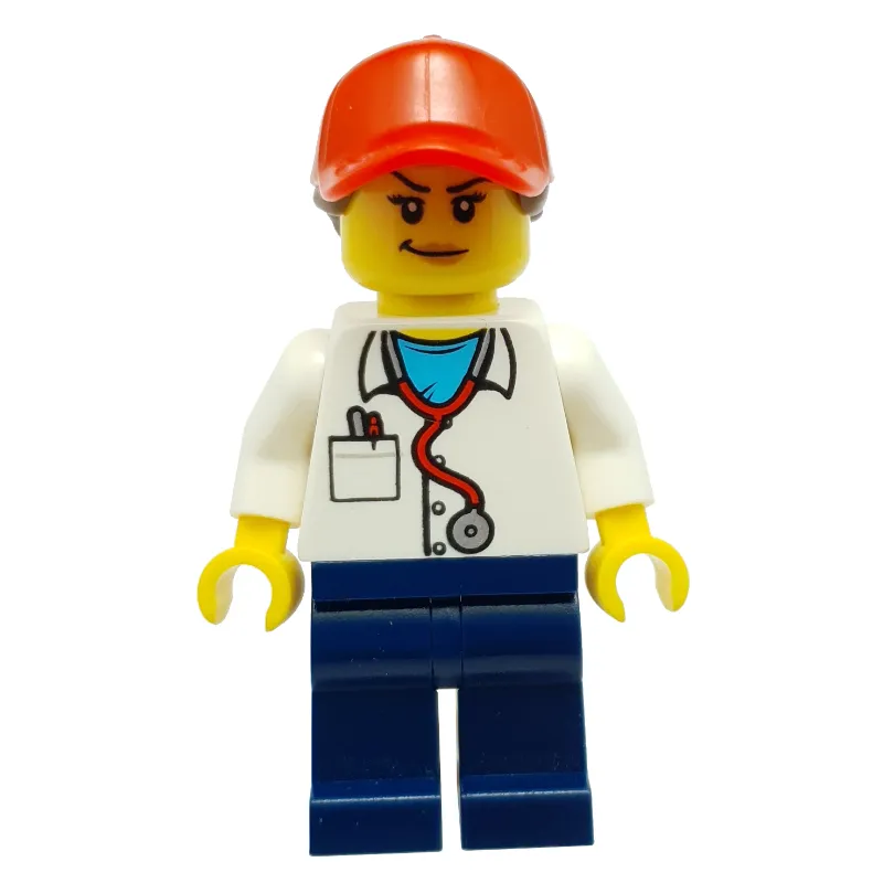 Physician - White Labcoat, Dark Blue Legs, Red Cap