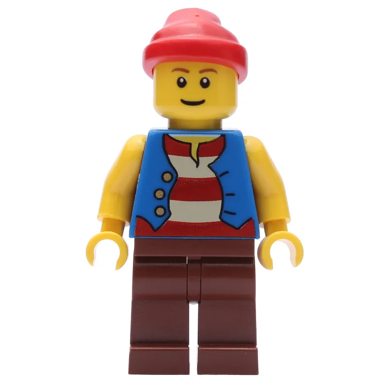 Pirate - Blue Vest, Reddish Brown Legs, Red Bandana, Reddish Brown Eyebrows