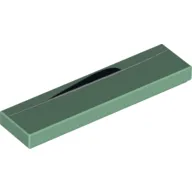 Tile 1 x 4 with White Line with Black Curved Border Print