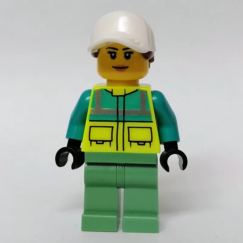 Ambulance Driver, Vibrant Yellow Safety Vest, White Cap