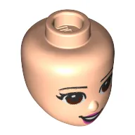 Minidoll Head Reddish Brown Eyes, Dark Pink Lips, Open Smile print