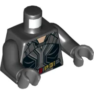 Torso Armour, Gold Straps, Light Nougat Neck Print (Black Widow), Black Arms, Dark Bluish Gray Hands