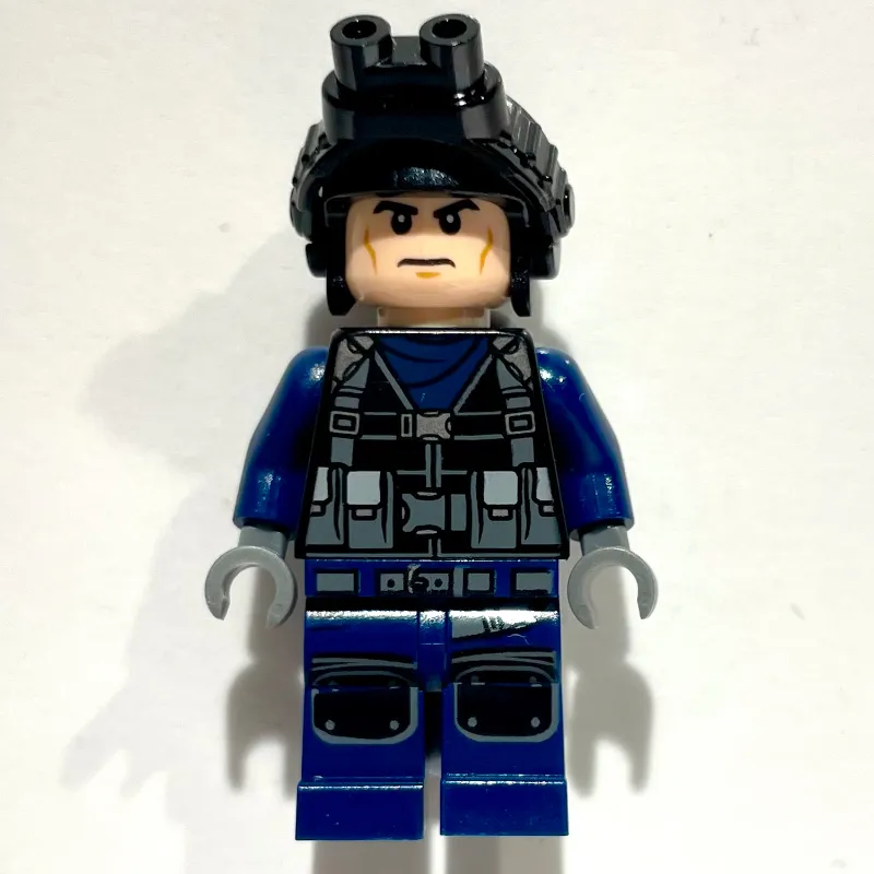 Guard in Helmet with Night Vision Goggles