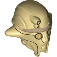 Minifig Head Special, Droid (Huyang) with Gold Eyes, Black Lines print