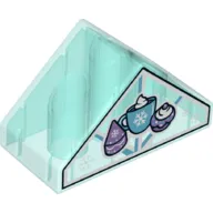 Duplo Brick 4 x 2 Double Slope 45° with Cup and Two Cakes Print