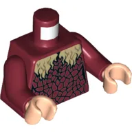 Torso Black Cracks, Tan Fur Print, Dark Red Arms, Light Nougat Hands