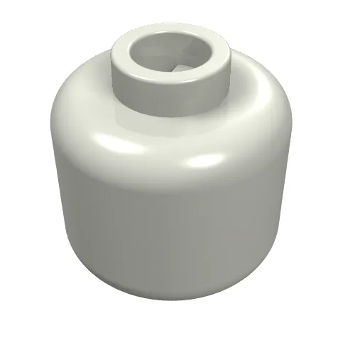 Minifig Head Voldemort, Silver Around Eyes, Serious Expression Print