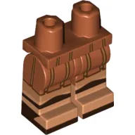 Hips with Dark Orange Legs and Nougat Boots Pattern with Tan Straps, Dark Brown Sandals Print