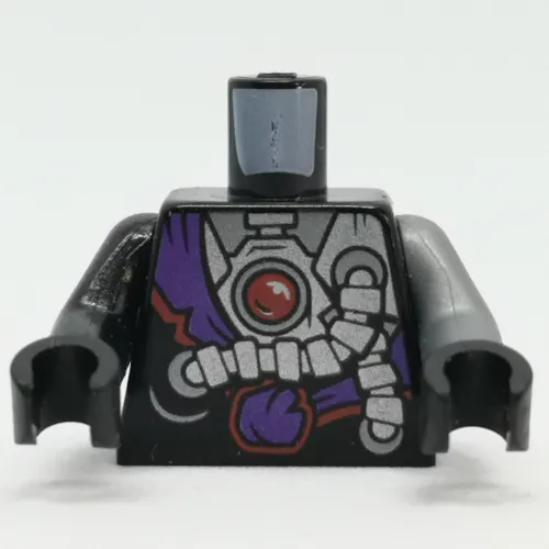 Torso, Odd Arms, Dark Purple Sash, Gear, Rod Light Print, Left Flat Silver Arm, Right Black Arm, Black Hands