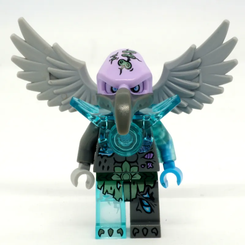 Vornon with Trans-Light Blue Shoulder Armor (with 15712 Tile with Clip)