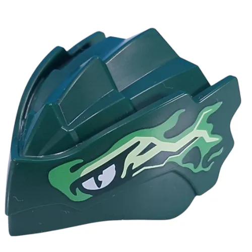 Creature Body Part, Dragon Head with White Eyes, Bright Green/Yellowish Green Markings print