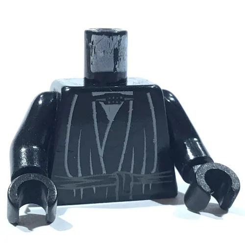 Torso Layered Shirt, Robe Tie Print, Black Arms and Hands