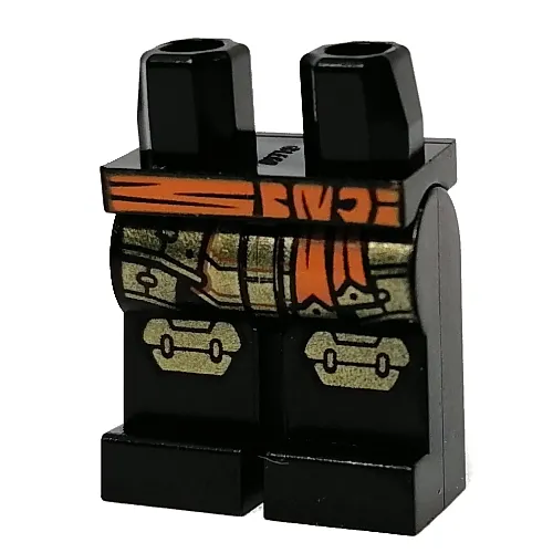 Hips and Black Legs with Gold Knee Caps, Loins, Orange Belt print