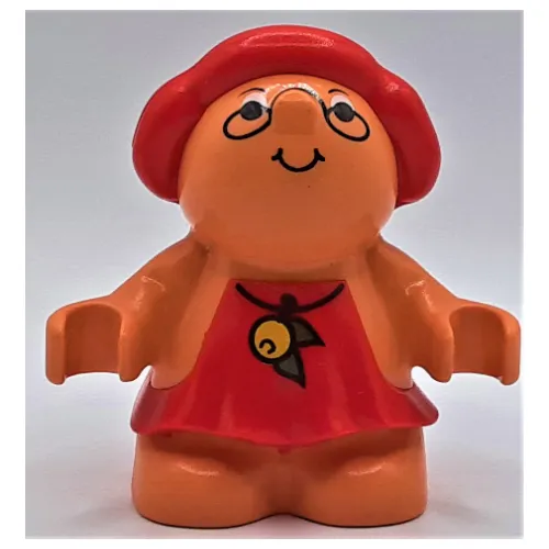 Duplo Figure Little Forest Friend Female, Red Dress with Berry Necklace, Glasses Print (Melba Strawberry)