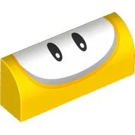 Brick Curved 1 x 4 x 1 1/3 No Studs with White Oval with 2 Black Eyes Print