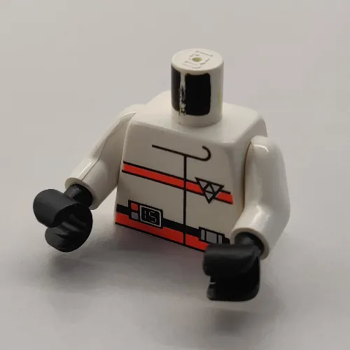 Torso Jacket, Res-Q Logo, Orange Stripes, 15 on Belt and Back Logo Print, White Arms, Black Hands