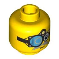 Minifig Head Diver, Male, Thin Gray Moustache and Viewing Apparatus Print [Blocked Open Stud]