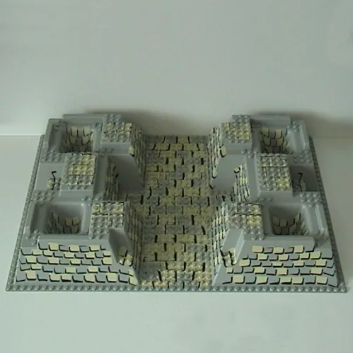 Baseplate Raised 32 x 48 x 6 with 4 Corner Pits with Tan and Gray Rock Print