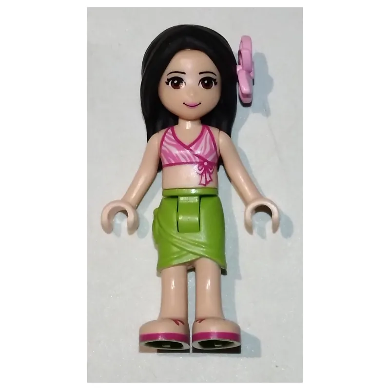 Martina - Dark Pink Bikini, Lime Skirt