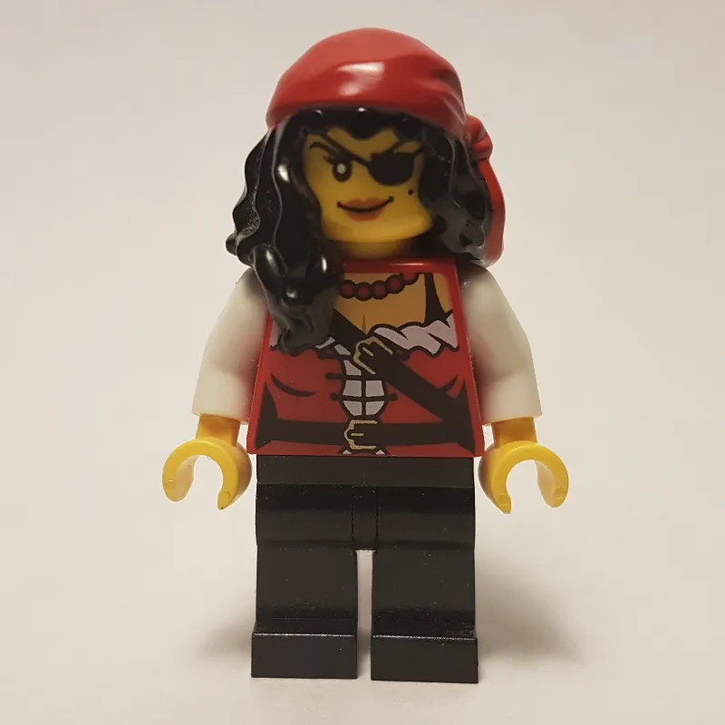 Pirate - Female, Black Hair with Bandana, White Arms