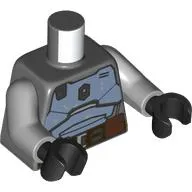 Torso, Sand Blue Mandalorian Armor, Reddish Brown Belt print, Light Bluish Gray Arms, Black Hands