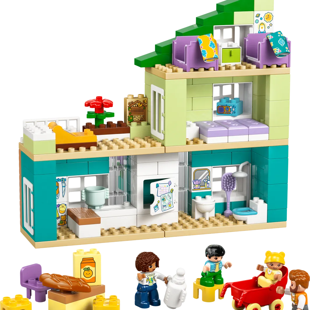 3 in 1 Modern Family House with Figures