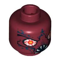 Minifig Head Squid Warrior, Bloodshot Eyes and White Fangs Print [Blocked Open Stud]