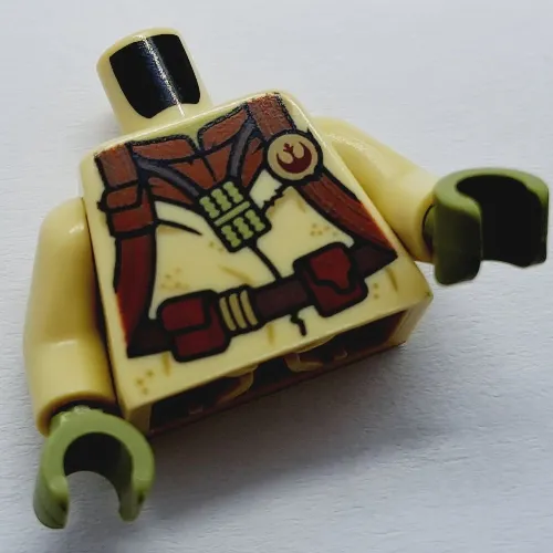 Torso Robe, Reddish Brown Straps, Republic Badge print (Yoda), Tan Arms, Olive Green Hands