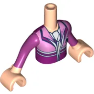 Minidoll Torso Girl with Pink and Dark Pink Vest, White Shirt with Knot