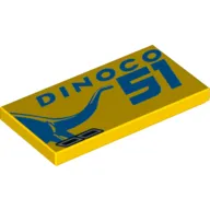 Tile 2 x 4 with 'DINOCO 51' Print