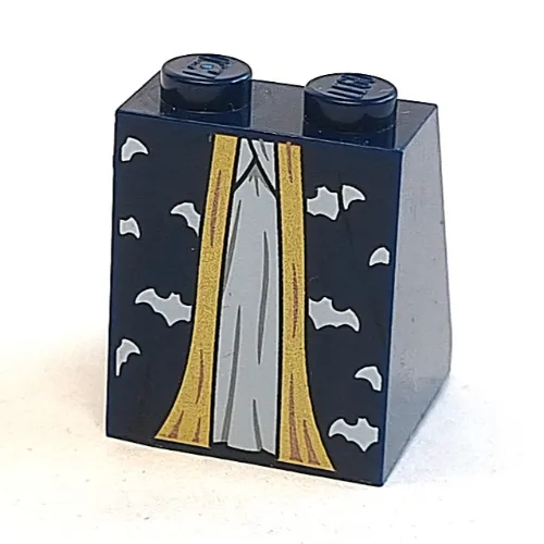 Slope 65° 2 x 2 x 2 with Bottom Tube with Robe with White Bats and Gold Trim, White Skirt Print